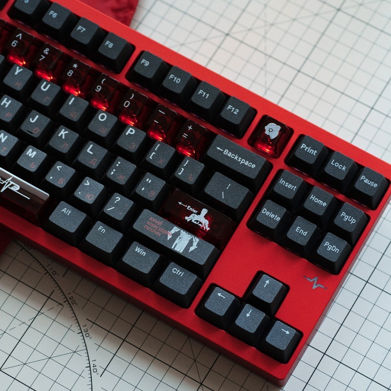 Pc Gaming Set - Советские черные тематические колпачки для клавиш,